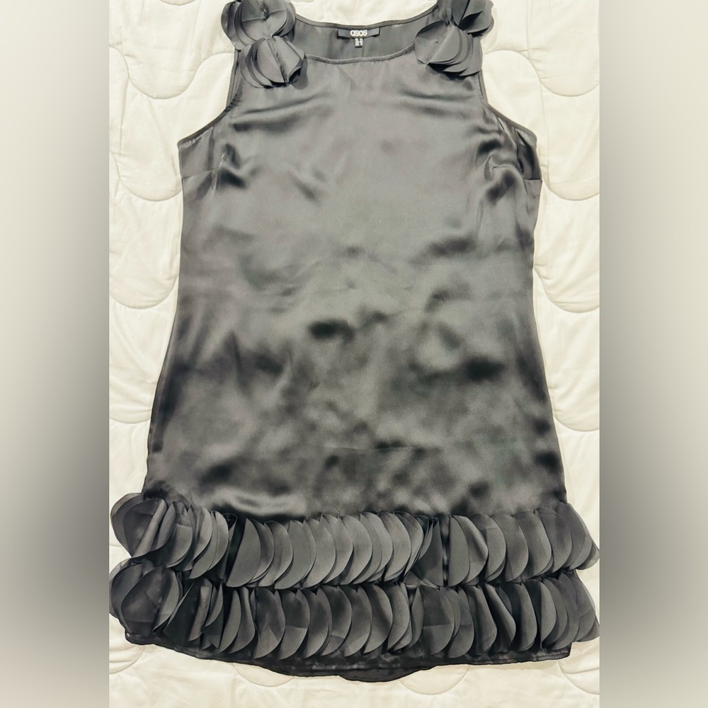 ASOS Black Ruffle Hem Mini Dress - Picture 5 of 11